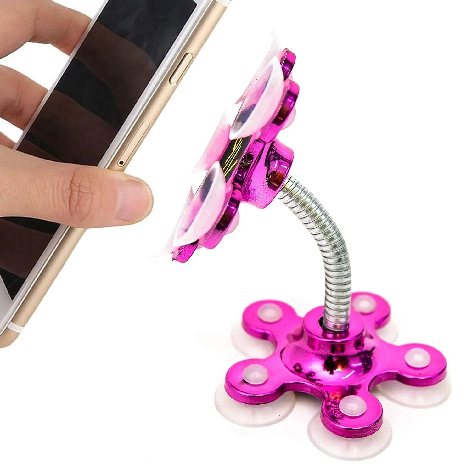 0662  Phone Holder, 360Â°Rotatable Phone Stand Multi-Function Double-Sided Suction Cup Mobile Phone Holder ( MOQ :- 6 Pc )