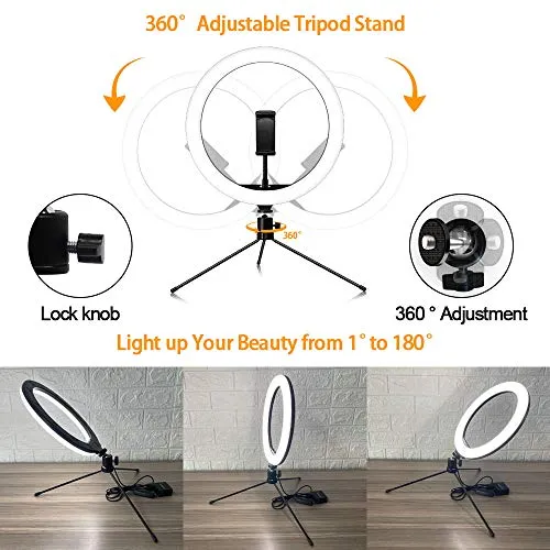 12-inch Selfie Ring Light, Selfie Stick Tripod 76.8-inch Expandable, Tablet Holder Mobile Phone Holder 3 Light Modes, for Makeup/Photography/YouTube/Vlog/TIK Tok/Live/Streaming with Bluetooth Shutter