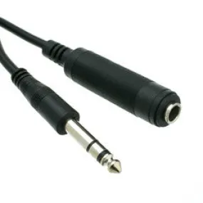 1/4 inch Stereo Extension Cable, TRS, 1/4 inch Male to 1/4 inch Female, 15 foot