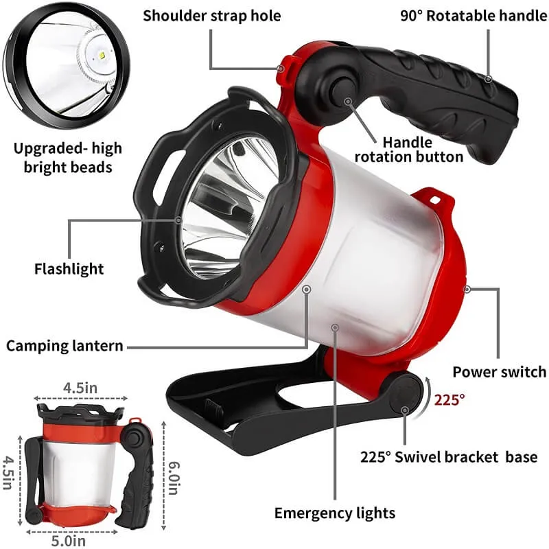 2300 Lumens LED Rechargeable Spotlight Flashlight