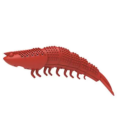 2Pcs red Catnip crayfish toothbrush, cat toy molar shrimp AZ12834