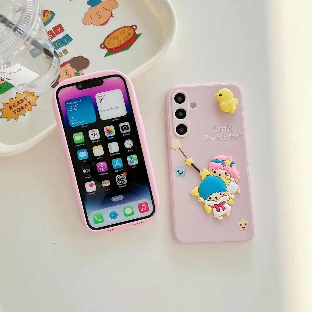 3D Spin Flower Silicone Soft Phone Case - Samsung S24