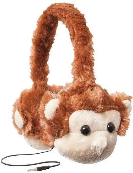 Animalz Fuzzy Monkey Headphones w/ Retractable Cable (Monkey) by RETRAK ETAUDFMNKY