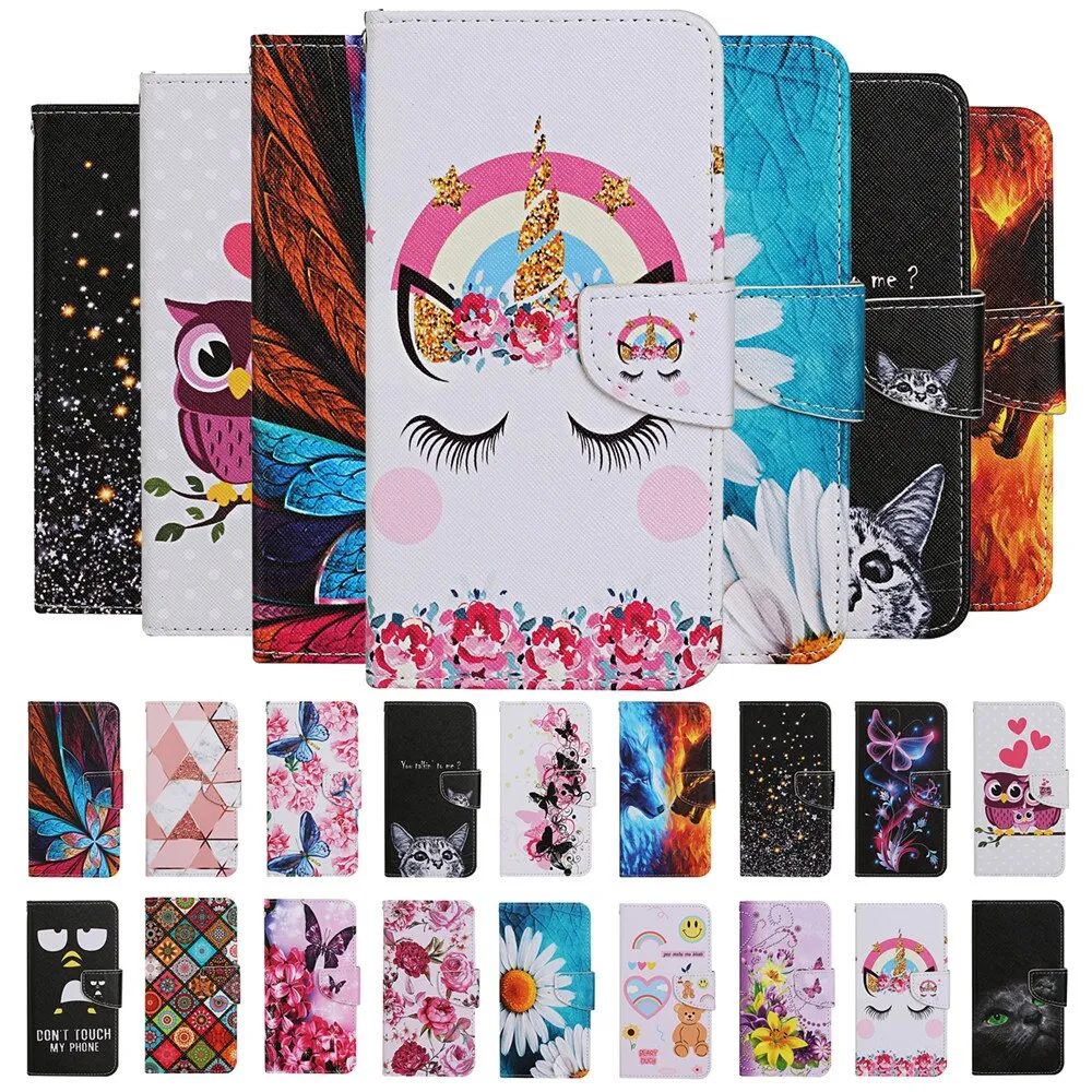 Anymob Samsung Abstract Pattern Flip Wallet Phone Case Leather Stand Function Cover