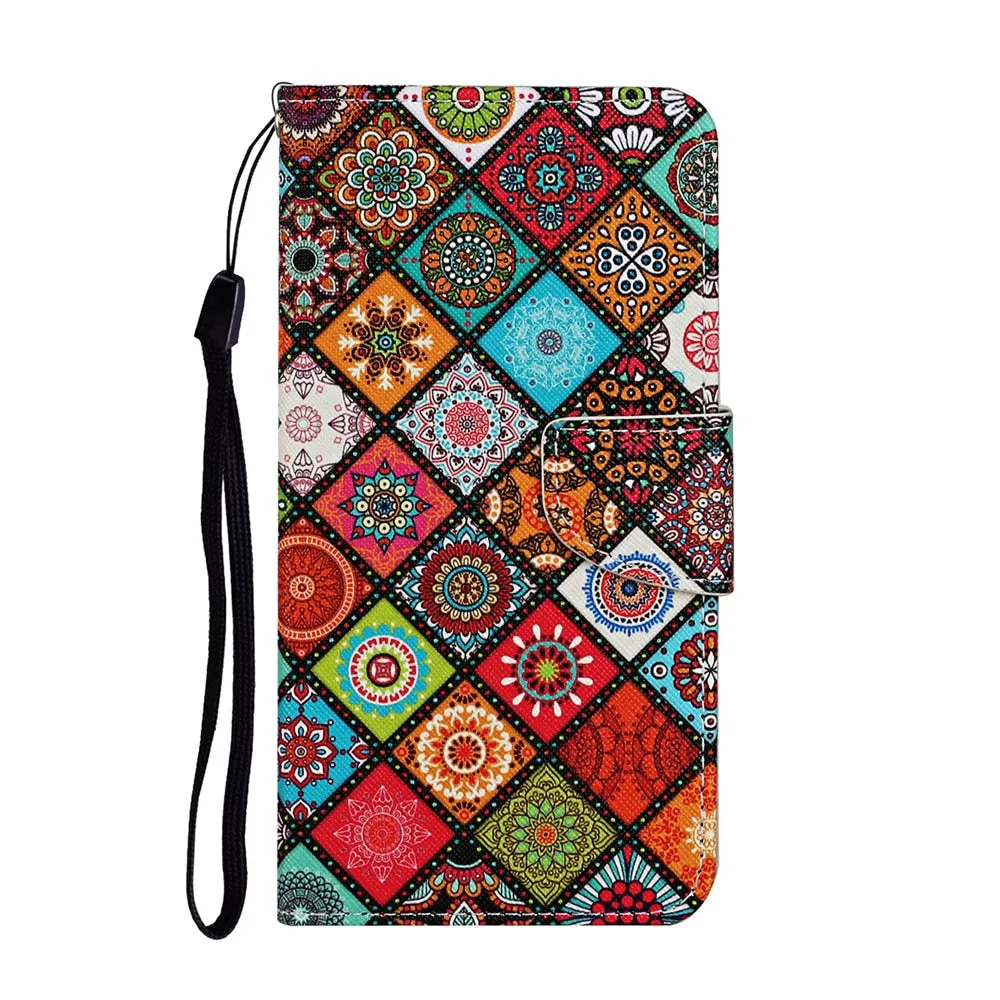 Anymob Samsung Abstract Pattern Flip Wallet Phone Case Leather Stand Function Cover