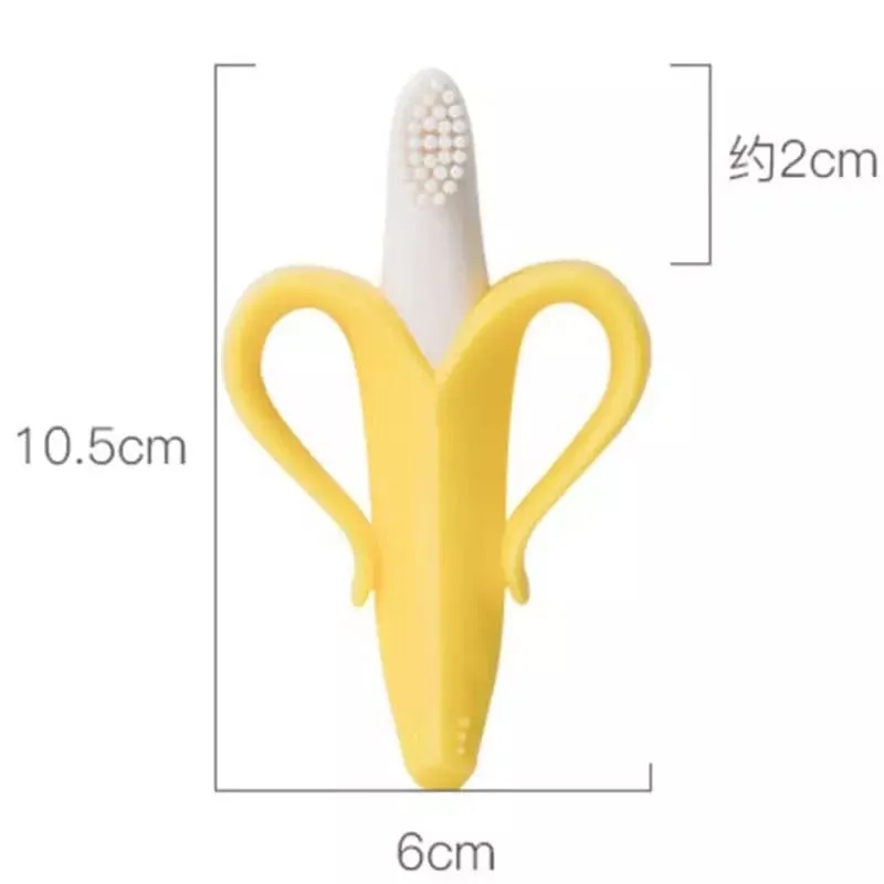 Baby Banana Teething Toothbrush, Training Teether For Infants, Silicone Pain Relief Teether