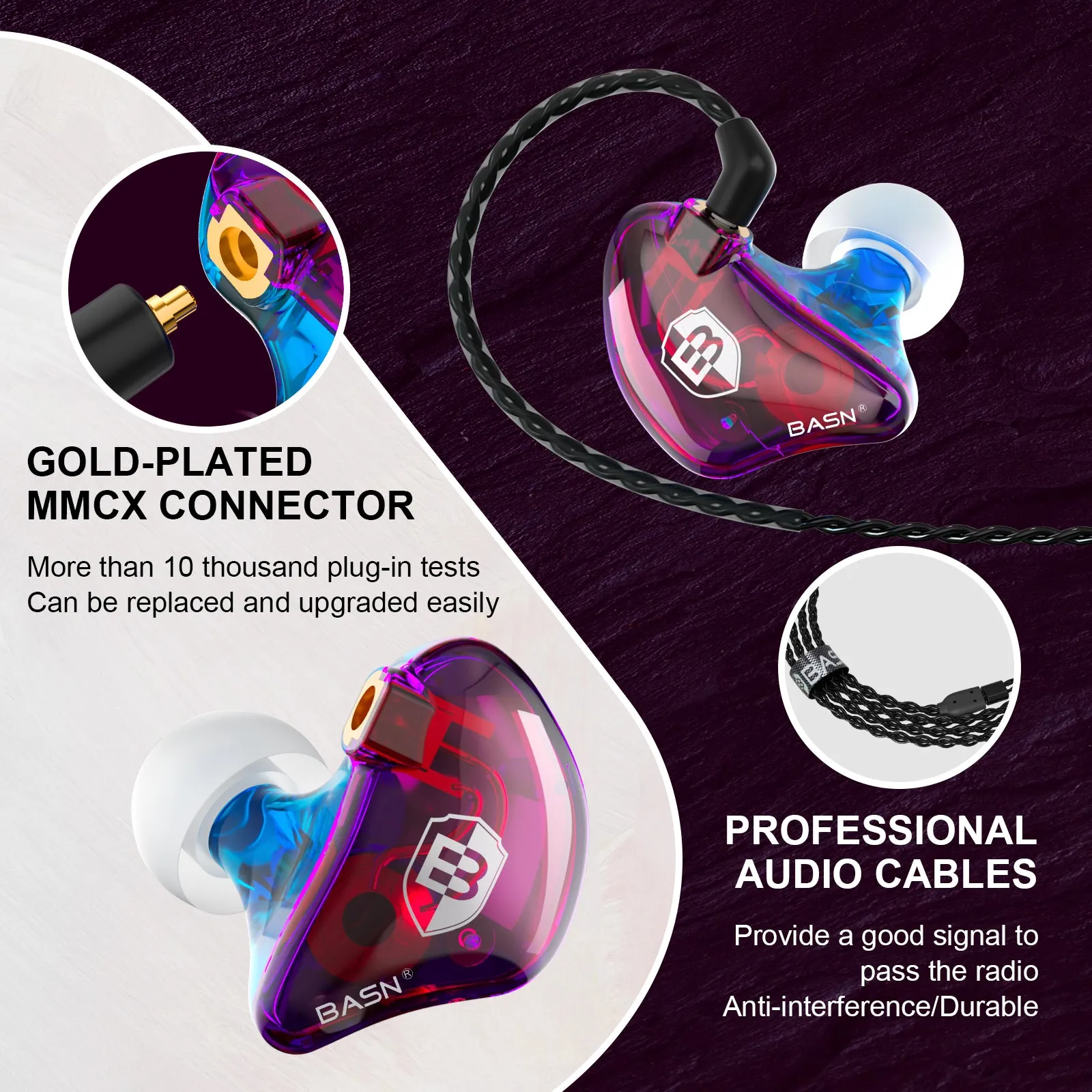 BASN Bsinger PRO In Ear Monitor Headphones (Colorful)