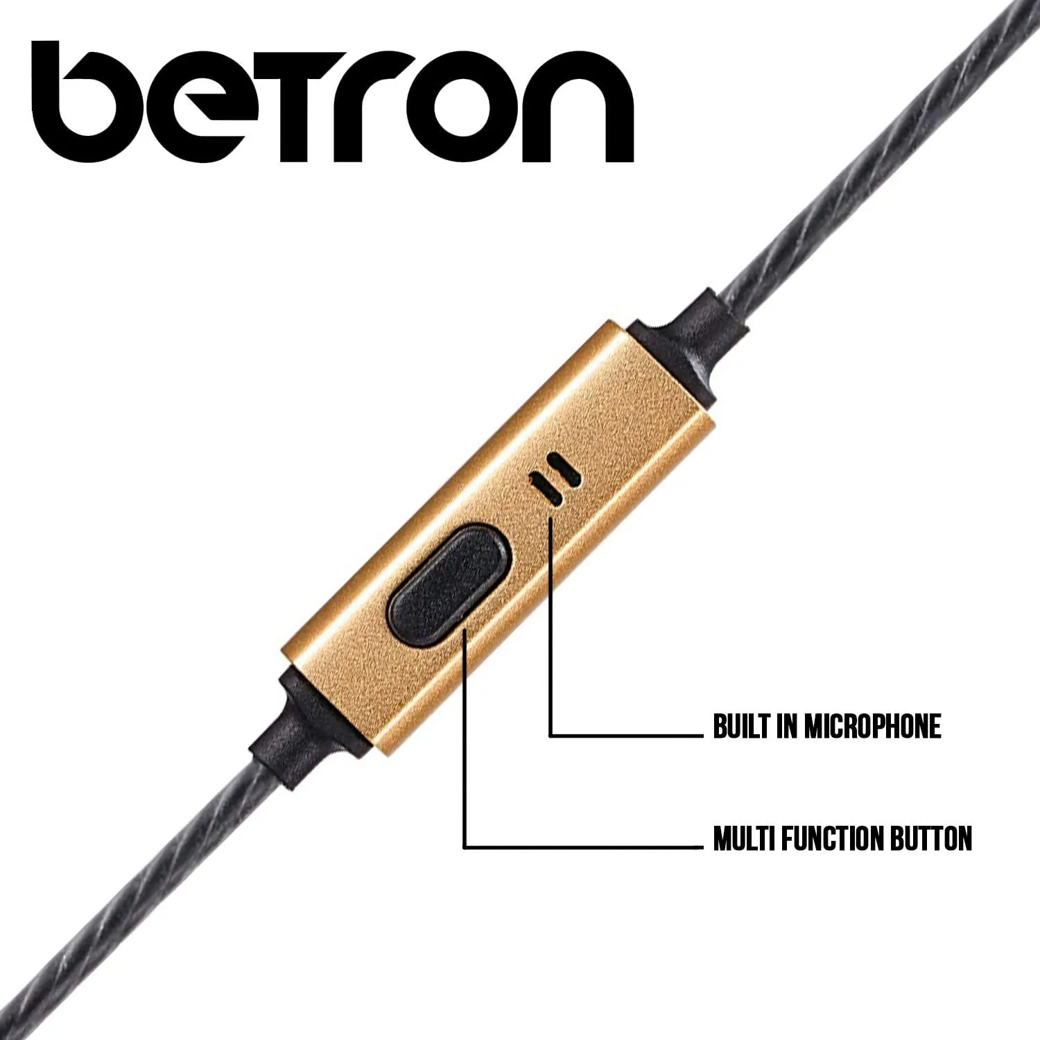 Betron KRTE60 Noise Isolating Earphones In Ear Headphones Hs-Free Mic Crisp Sound iPhone Samsung