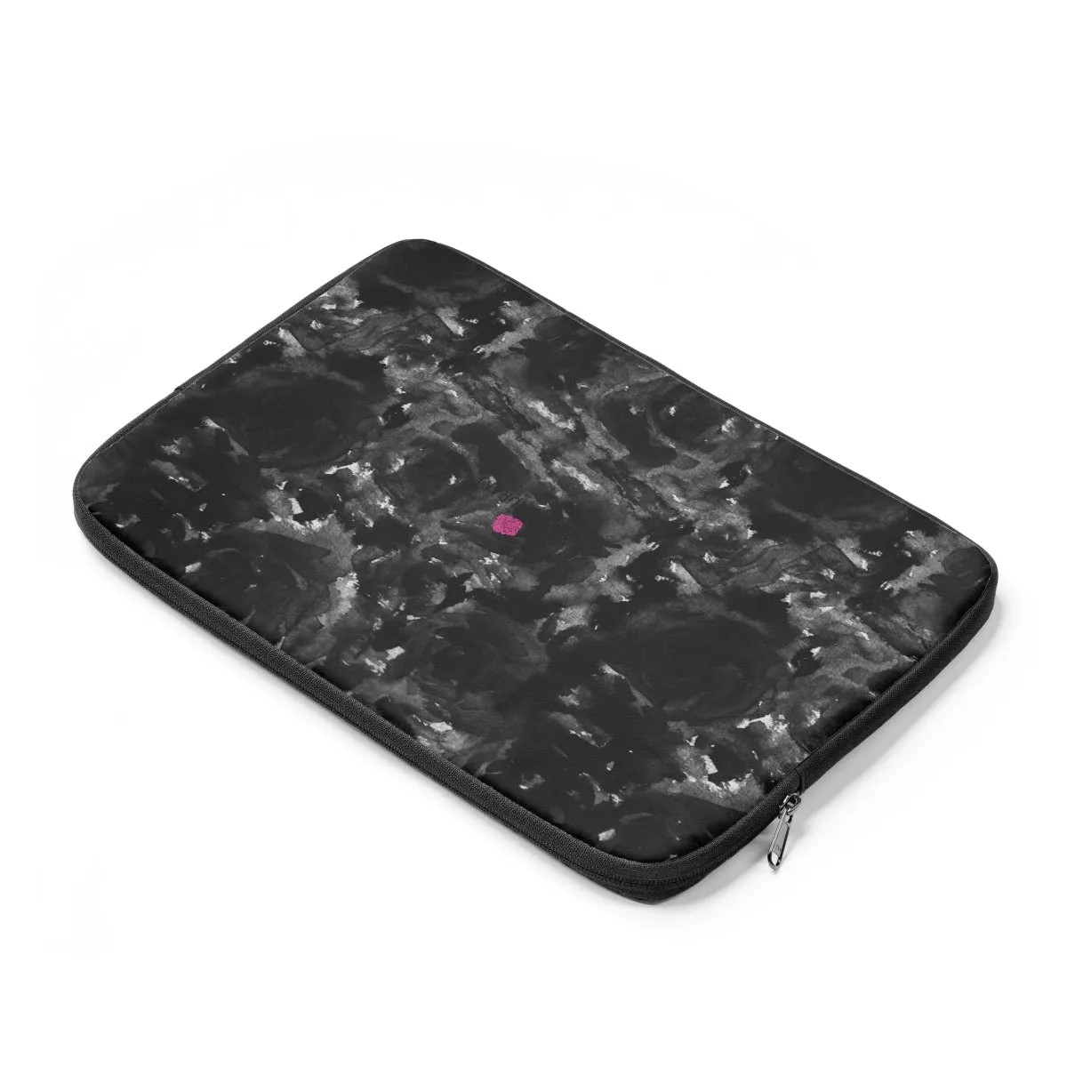 Black Zombie Rose Floral Print 12', 13", 14" Laptop Sleeve - Designed   Made in the USA