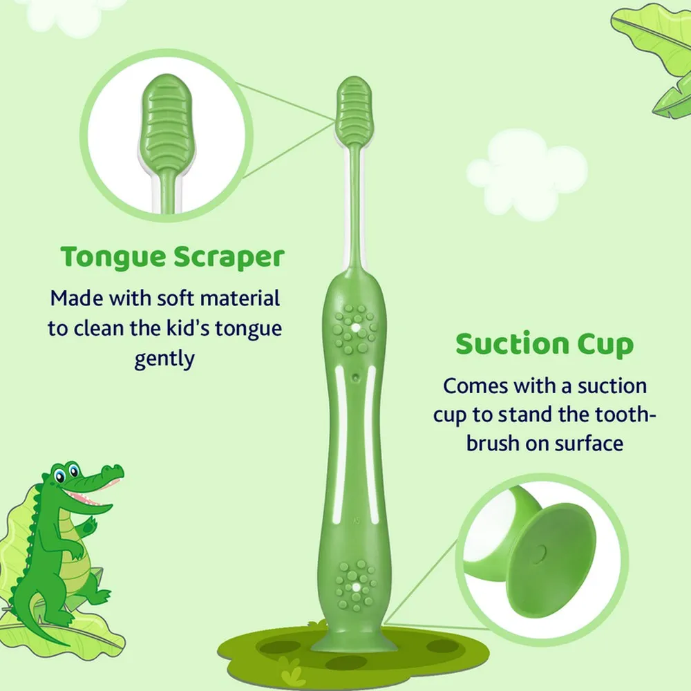 Blue & Green Animal Theme Toothbrush With Cover