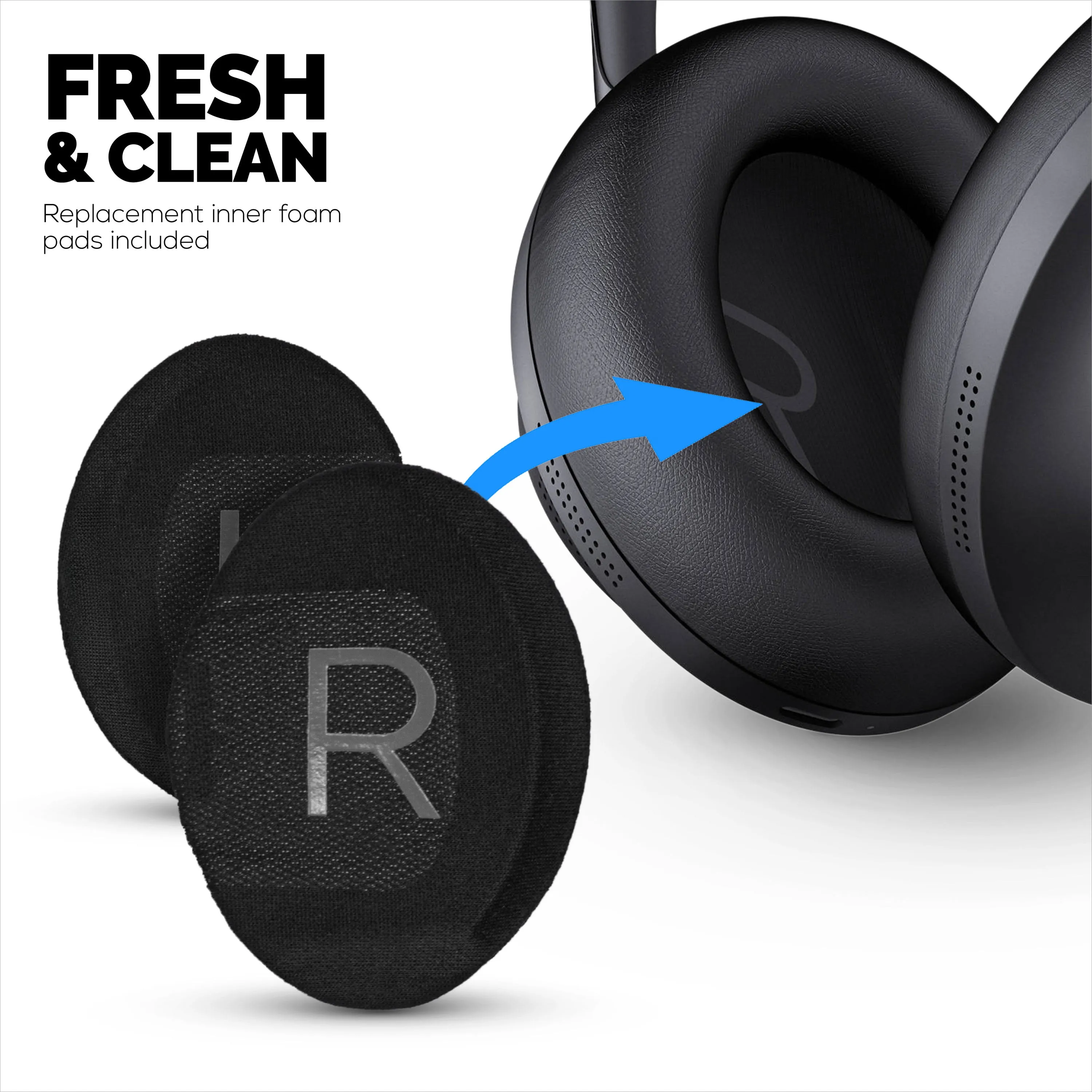 Bose NC700 Hybrid Replacement Earpads with Gel, Memory Foam, Breathable Fabrics & Soft PU Leather