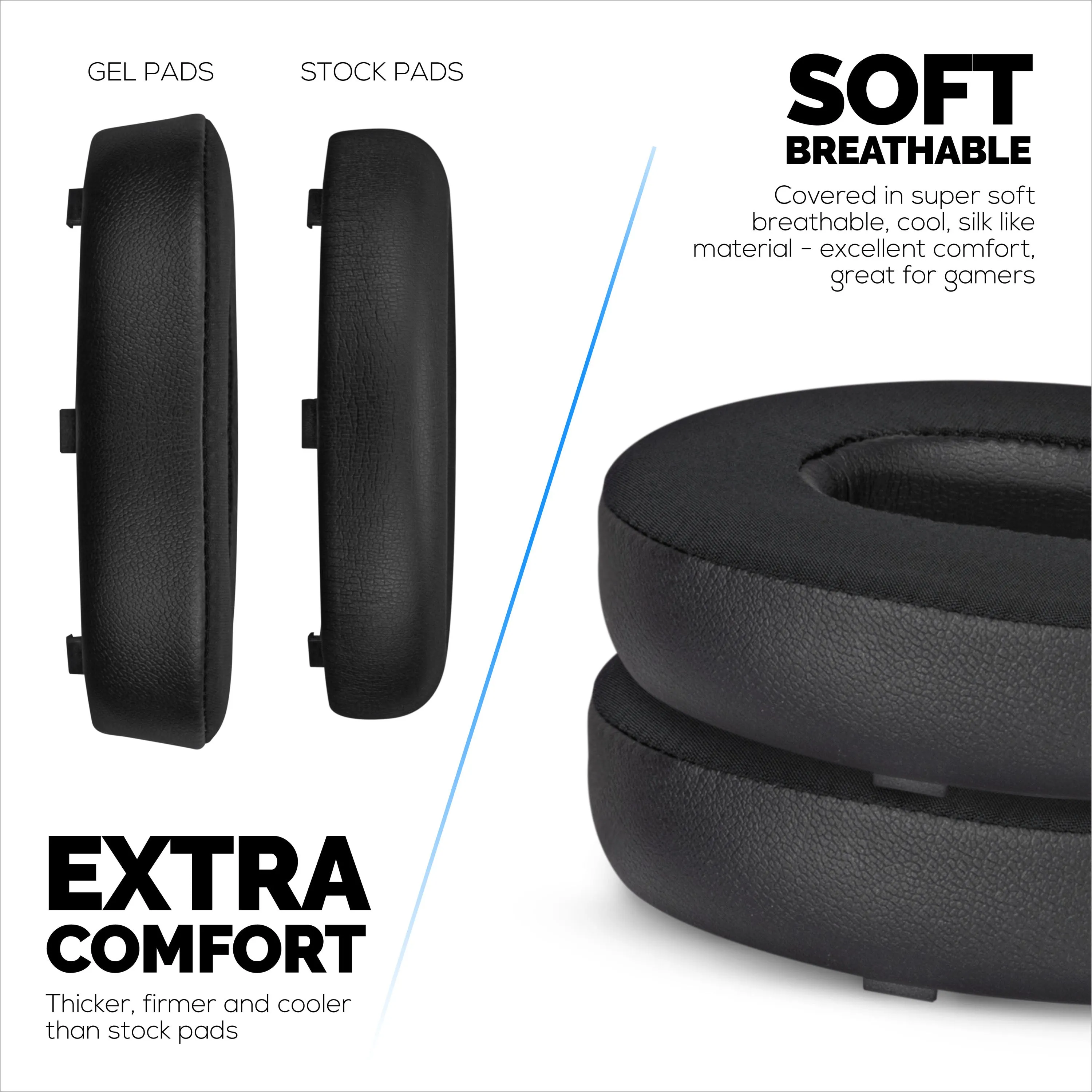 Bose NC700 Hybrid Replacement Earpads with Gel, Memory Foam, Breathable Fabrics & Soft PU Leather