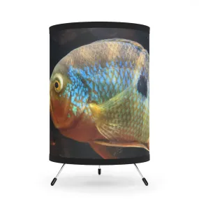 Brown and Orange Fish Tripod Lamp with High-Res Printed Shade, US\CA plug