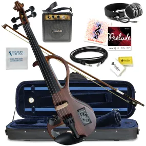 Bunnel Edge Zebrano Electric Violin Outfit