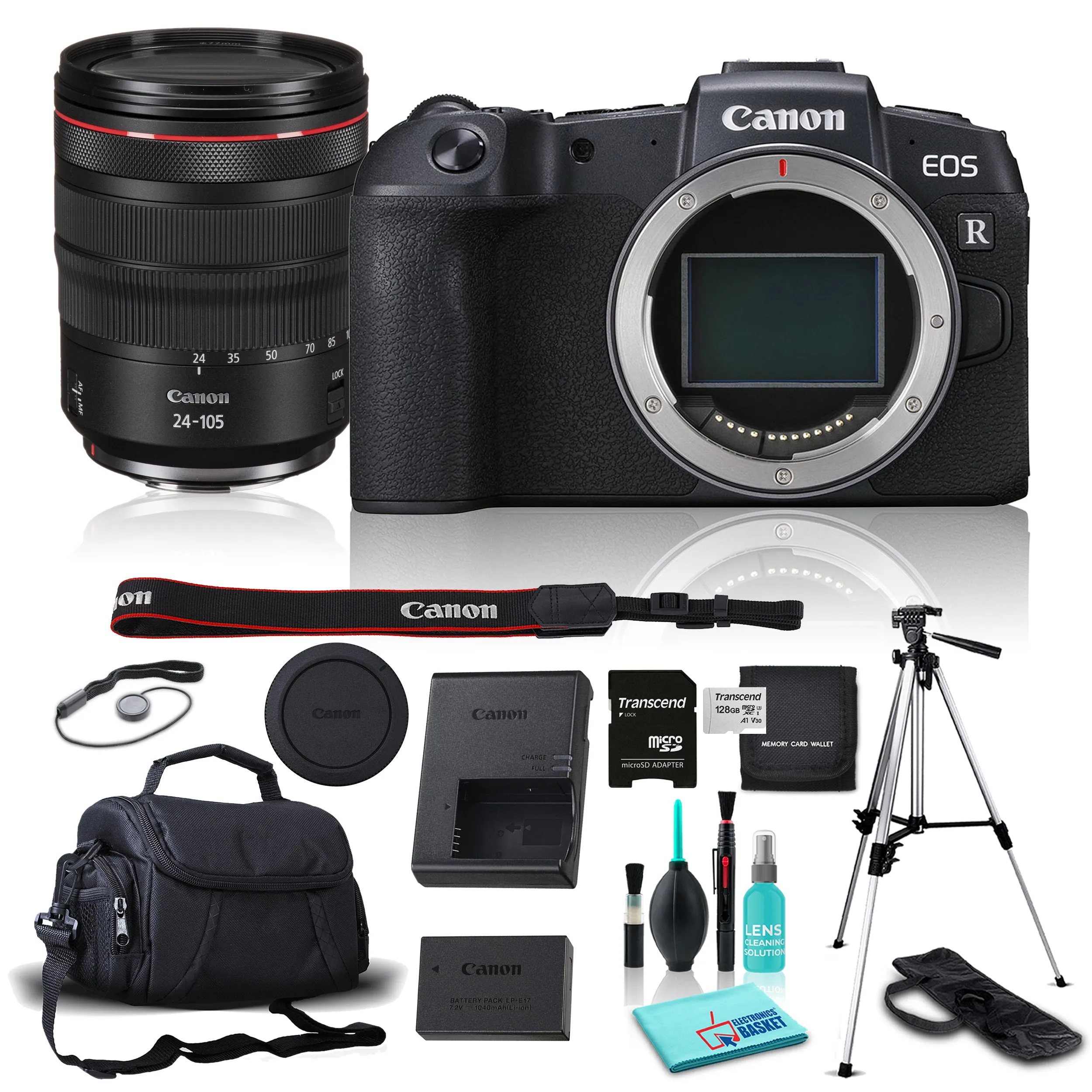 Canon EOS RP Mirrorless Digital Camera, UHD 4k, 26MP   24-105mm Lens   8 Piece Accessories Bundle