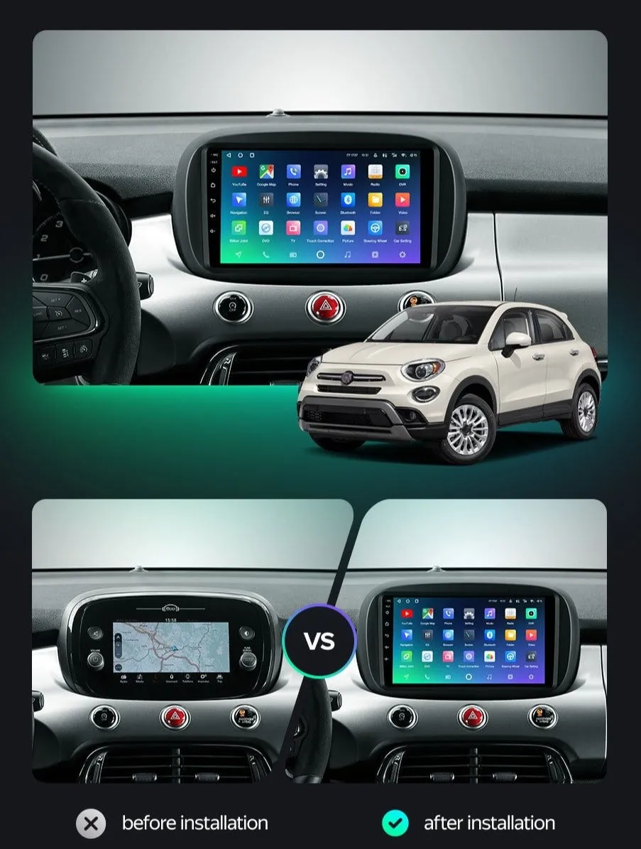 Car Dealz Premium Advanced 4G Data Model 10.2" Android 10.0 For Fiat 500X 2014 - 2020 GPS Bluetooth Car Player Navigation Radio Stereo DVD Head Unit In Dash Plus OEM Fascia