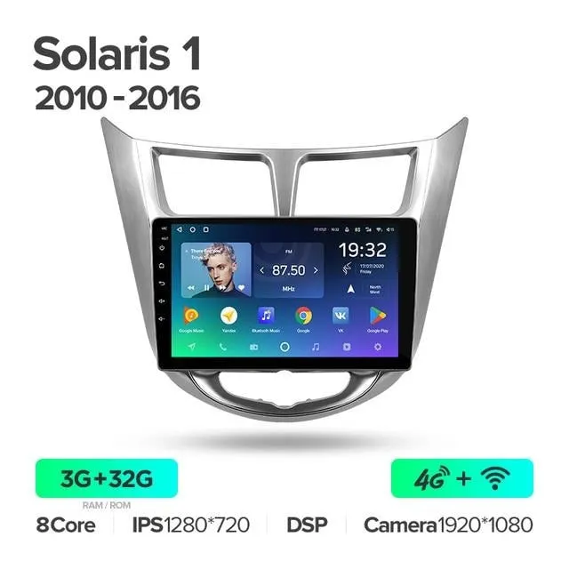 Car Dealz Premium Advanced 4G Data Model 10.2" Android 12.0 For Hyundai Solaris 1 2010 - 2016 In Dash Plus OEM Fascia