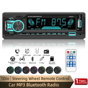 Car Radio 1Din Stereo Bluetooth MP3 Player