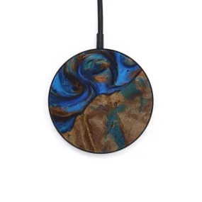 Circle Wood Resin Wireless Charger - Aletha (Teal & Gold, 570211)