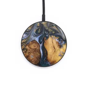 Circle Wood Resin Wireless Charger - Annalise (Teal & Gold, 710527)