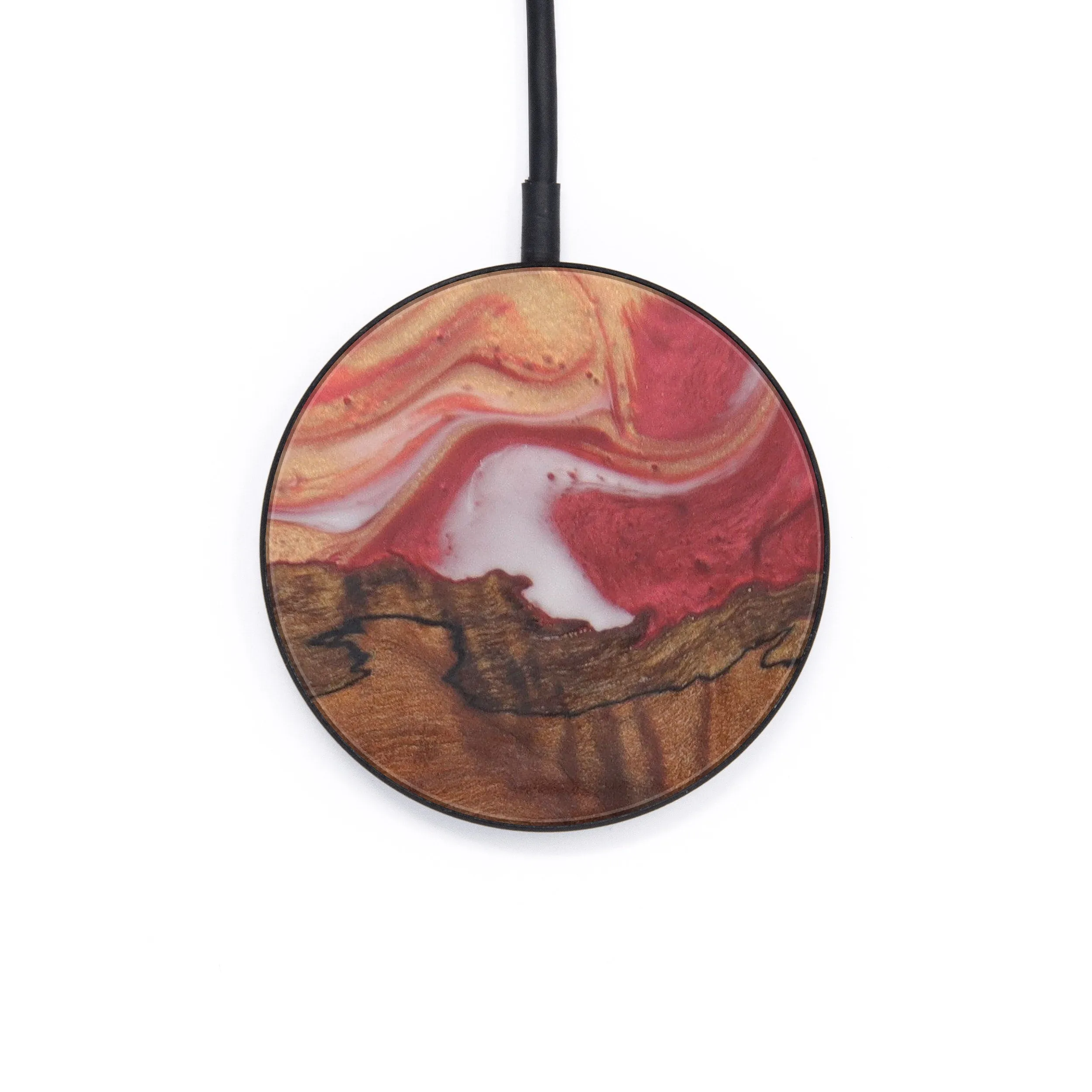 Circle Wood Resin Wireless Charger - Bree (Dark Red, 598576)