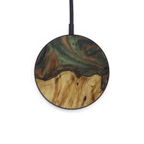 Circle Wood Resin Wireless Charger - Catharine (Dark Green, 584960)