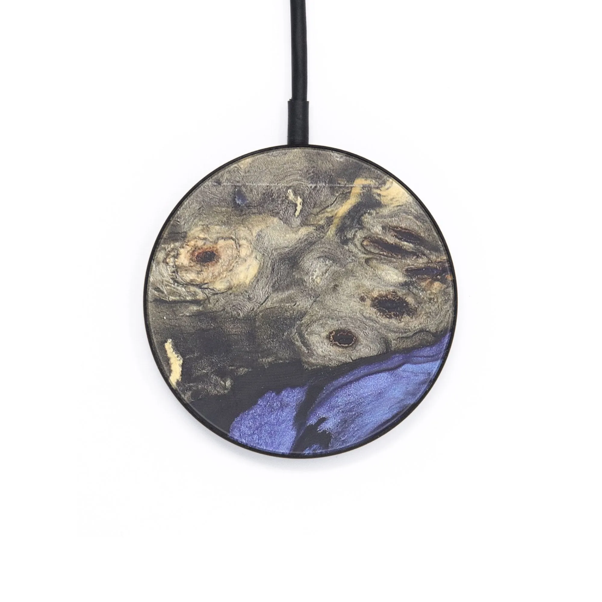 Circle Wood Resin Wireless Charger - Daisy (Blue, 679744)