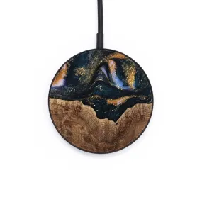 Circle Wood Wireless Charger - Dore (Teal & Gold, 739809)