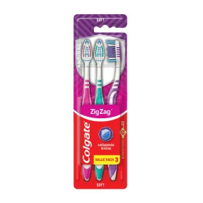 Colgate Toothbrush Zigzag Antibac Soft Value Pack 3