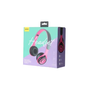 Color Blocking Wireless Headset  Model: EBP-22030(Black & Rose Red)