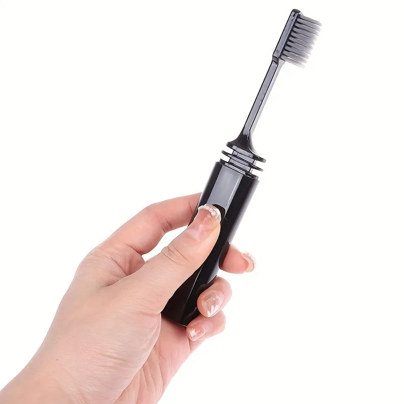 Compact Folding Charcoal Toothbrush  Ideal for Travel and Outdoors