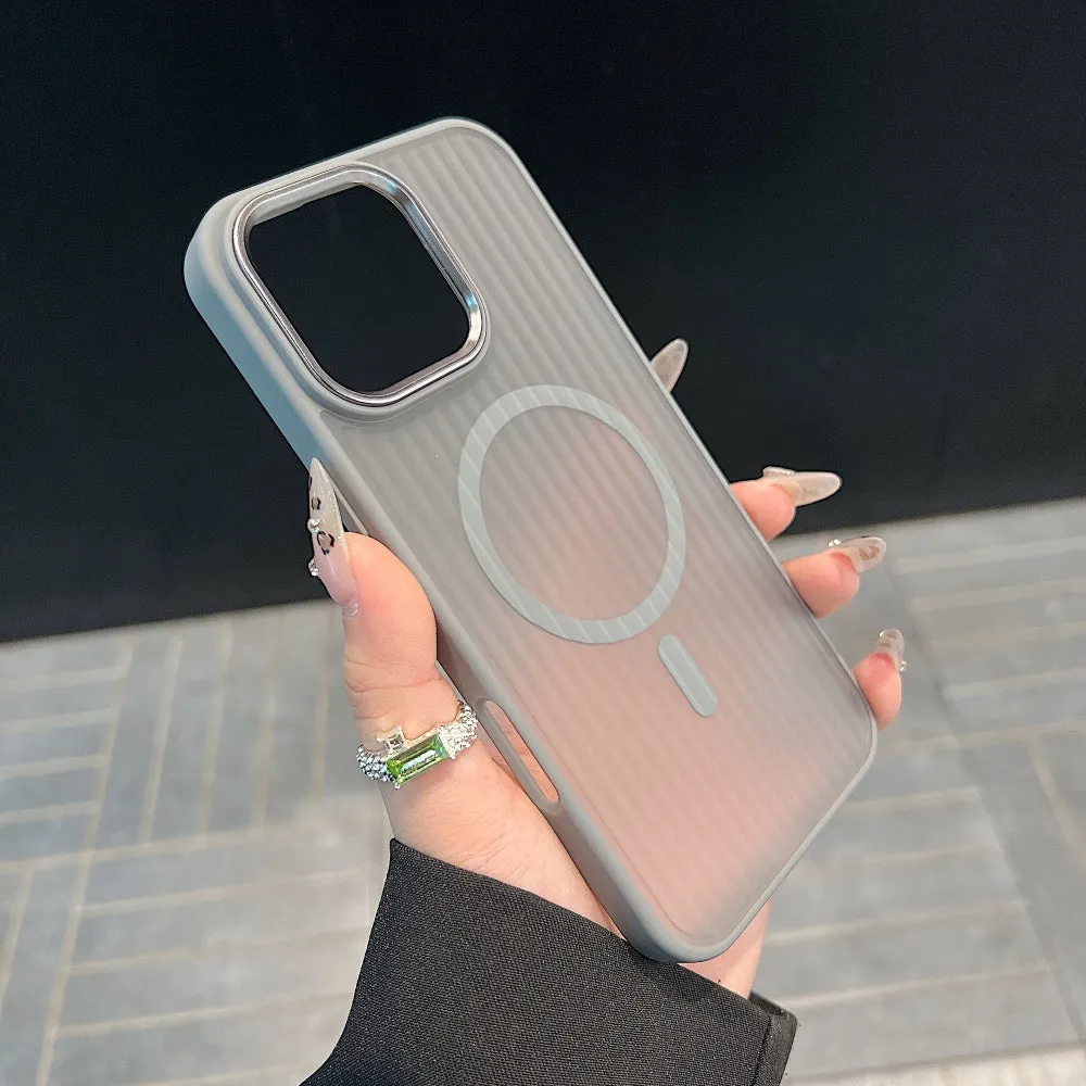 Corrugated Pattern Magnetic Wireless Charge Phone Case - iPhone 16