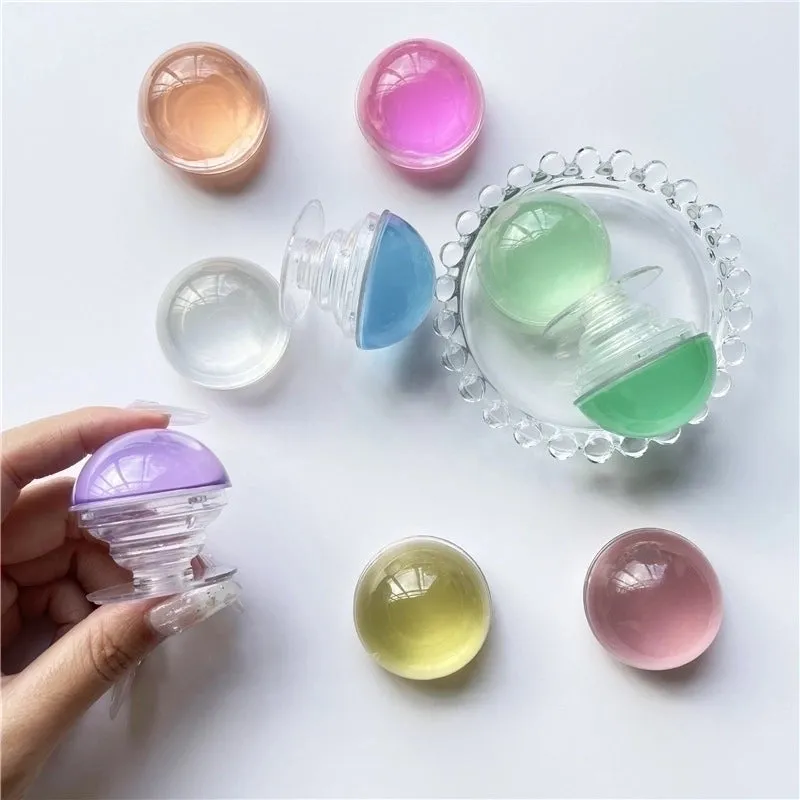 Cross-border Foreign Trade Creative Candy Solid Color Epoxy Transparent Crystal Ball Airbag Bracket Lazy Desktop Mobile Phone Stand Wholesale