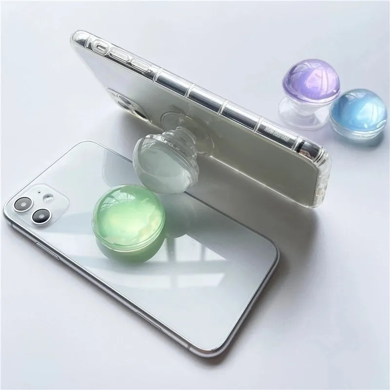 Cross-border Foreign Trade Creative Candy Solid Color Epoxy Transparent Crystal Ball Airbag Bracket Lazy Desktop Mobile Phone Stand Wholesale