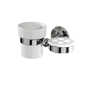 Devon & Devon WM06NKS Toothbrush and cup holder with ceramic cup