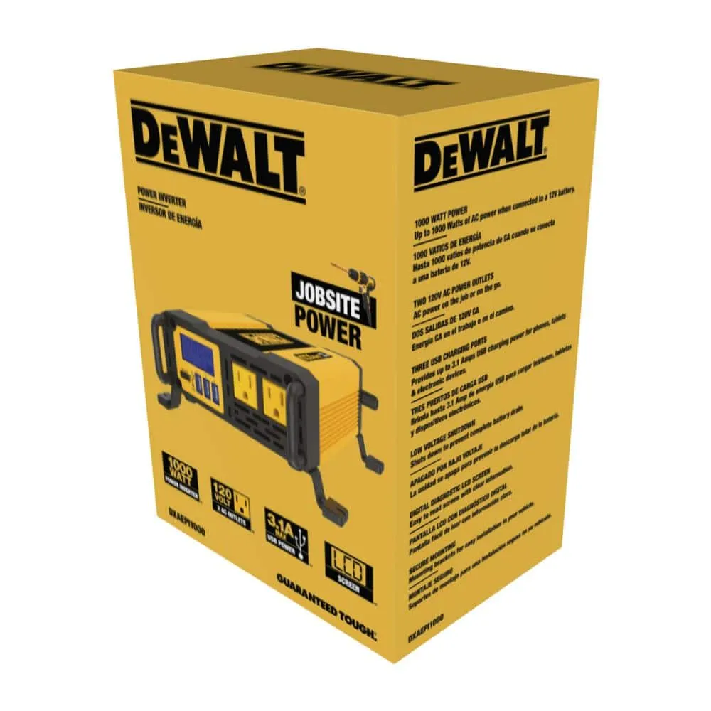 DEWALT DXAEPI1000-CA -  1000-Watt Portable Car Power Inverter with Triple USB Ports