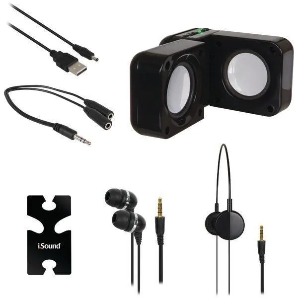 dreamGEAR ISOUND-1614 5-in-1 Travel Sound Kit (Black)