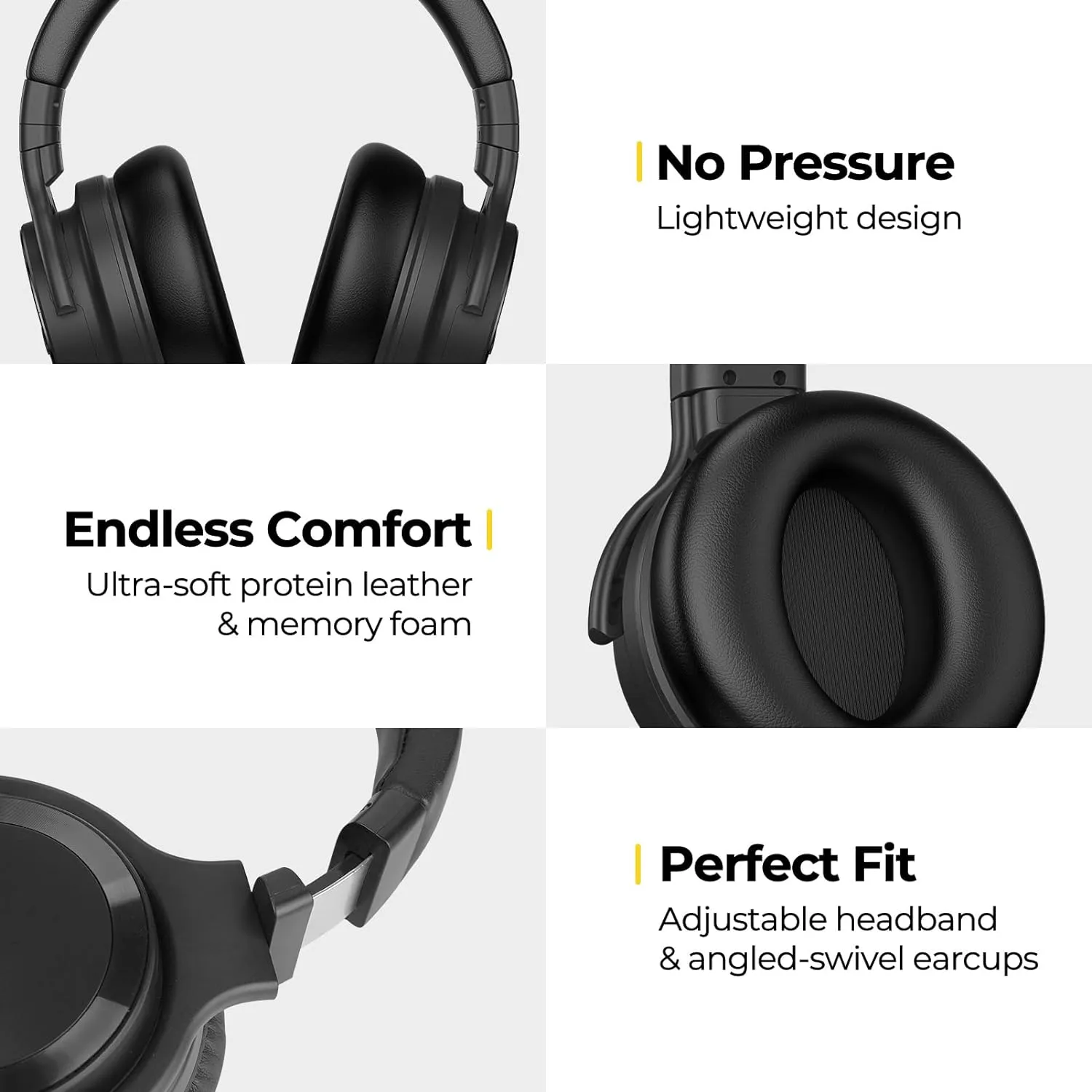 E7 Active Noise Cancelling Headphones Wireless 5.0 Bluetooth Headphones with Rich Bass