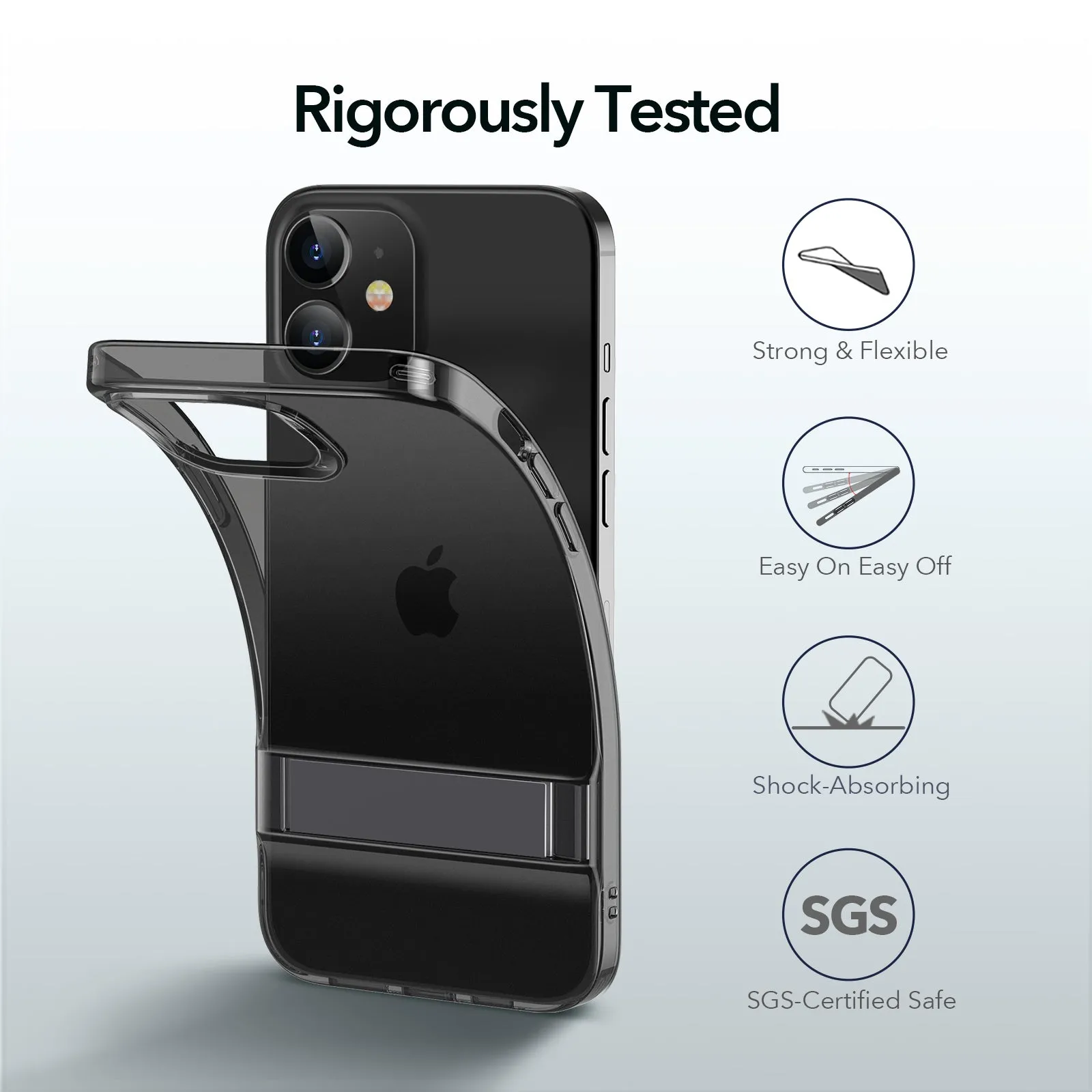 ESR Air Shield Boost Kickstand Case Cover for Apple iPhone 12 Mini - Black Tinted