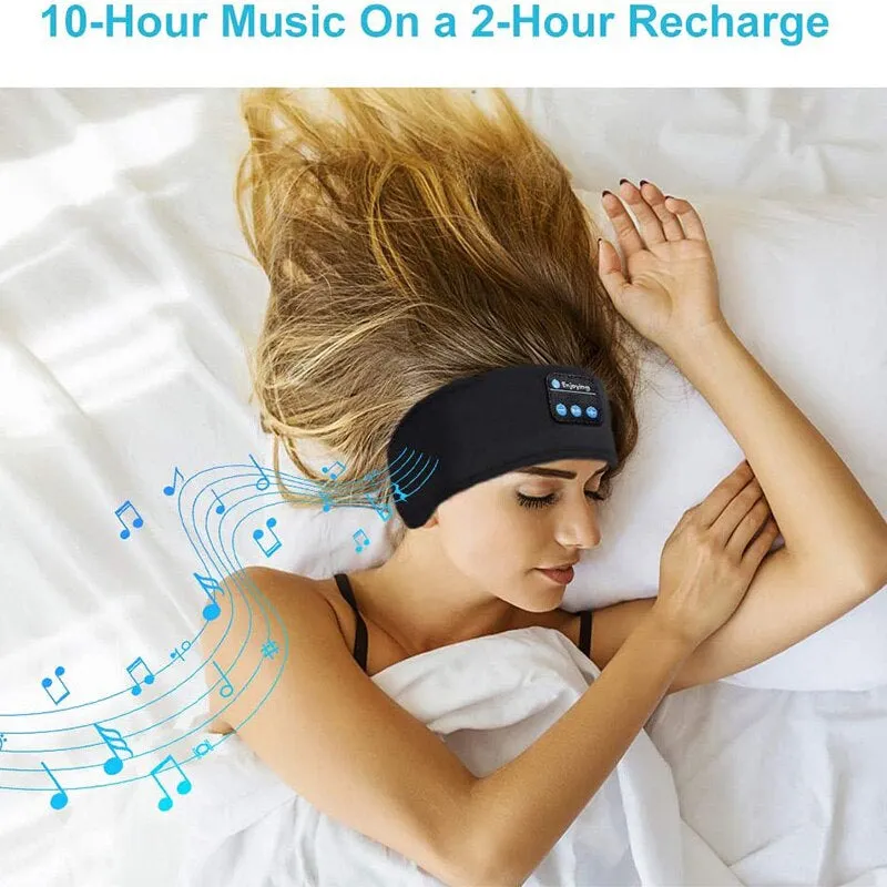 Experience Ultimate Comfort: All-in-One Wireless Bluetooth Headband | Sports & Sleep-Friendly Over-the-Ear Earbuds | Music-Enabled, Soft Eye Mask | Perfect for Active Lifestyles and Relaxing Sleep