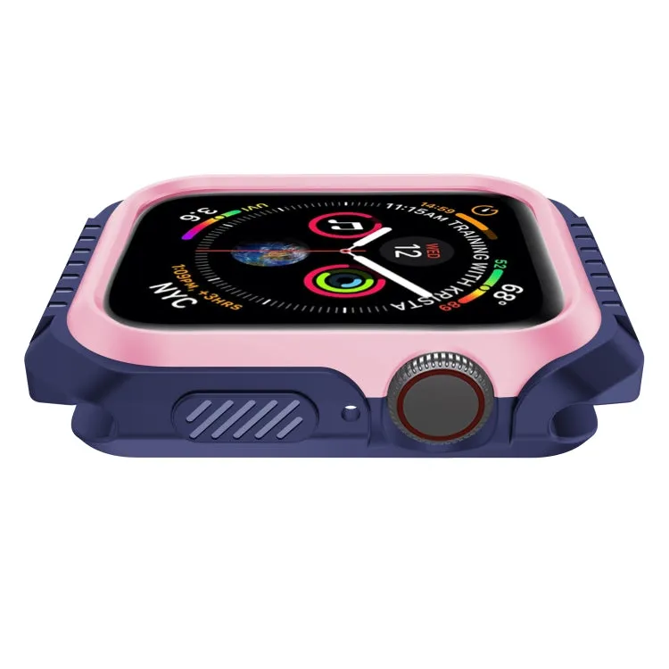 For Apple Watch Series 6 & SE & 5 & 4 44mm Shockproof Two Color Protective Case(Blue Pink)