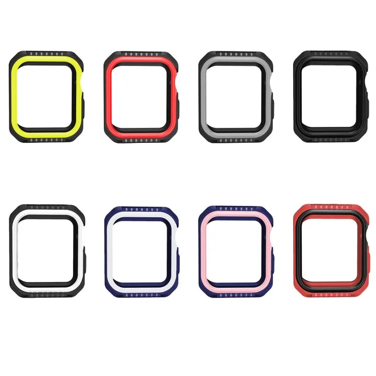 For Apple Watch Series 6 & SE & 5 & 4 44mm Shockproof Two Color Protective Case(Blue Pink)