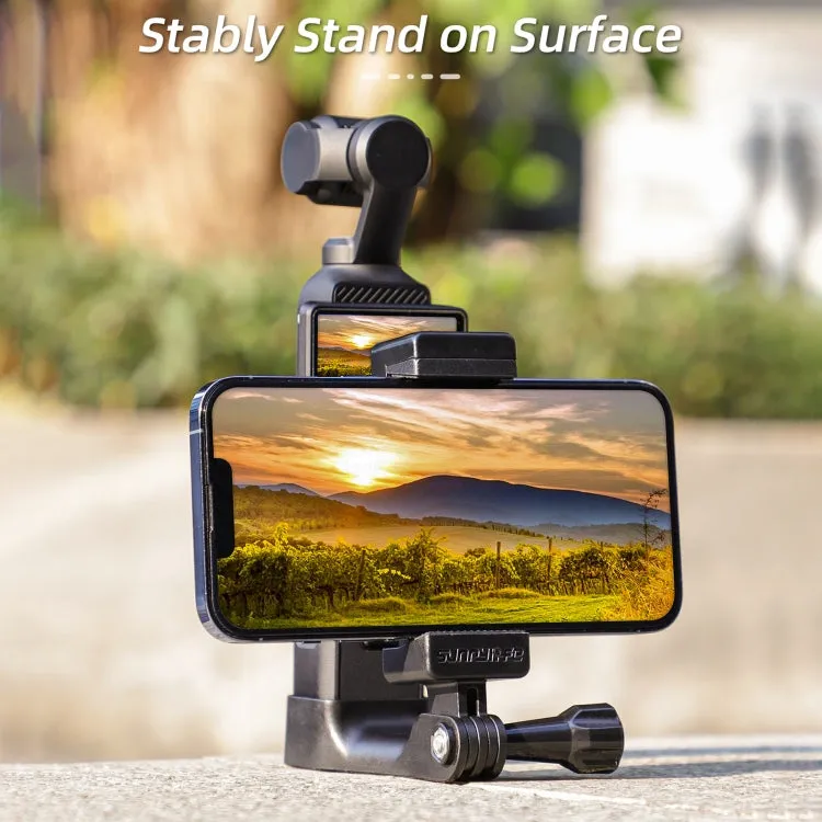 For DJI OSMO Pocket 3 Sunnylife Front Phone Holder Mount Handheld Tripod Expansion Brackets (Black)