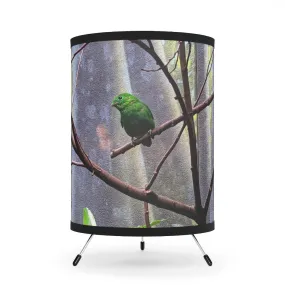 Green Bird Tripod Lamp with High-Res Printed Shade, US\CA plug