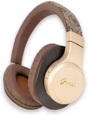 Guess 4G Script On Ear Wireless Headphones Brown - GUBH604GEMW