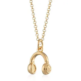 Headphones Necklace - Gold Plated