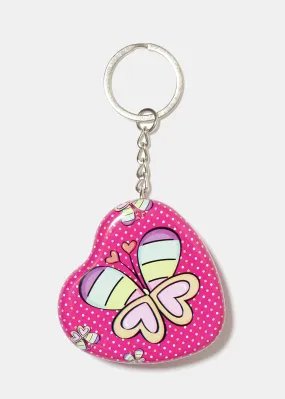 Heart Shape Tin Keychain