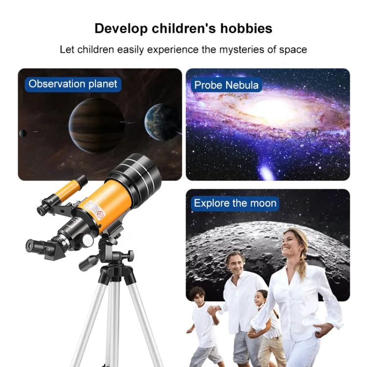 High-definition Stargazing Refracting Astronomical Telescope(Black Yellow)