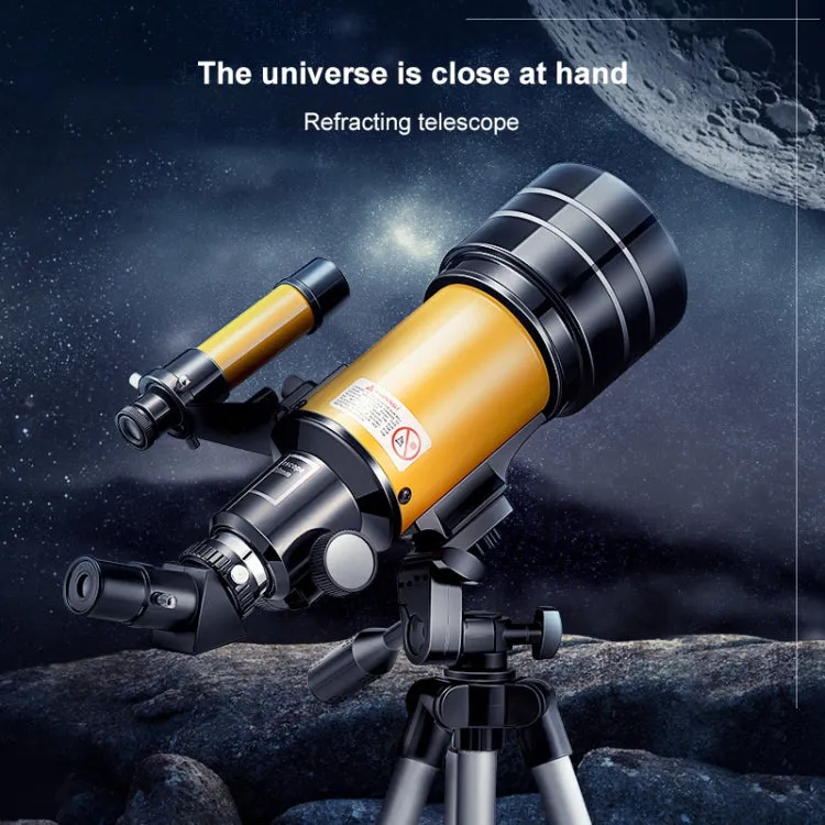 High-definition Stargazing Refracting Astronomical Telescope(Black Yellow)