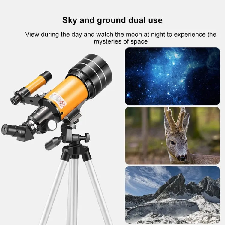 High-definition Stargazing Refracting Astronomical Telescope(Black Yellow)